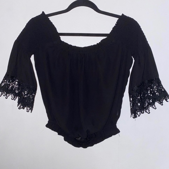 Revamped Tops - cropped off the shoulder top